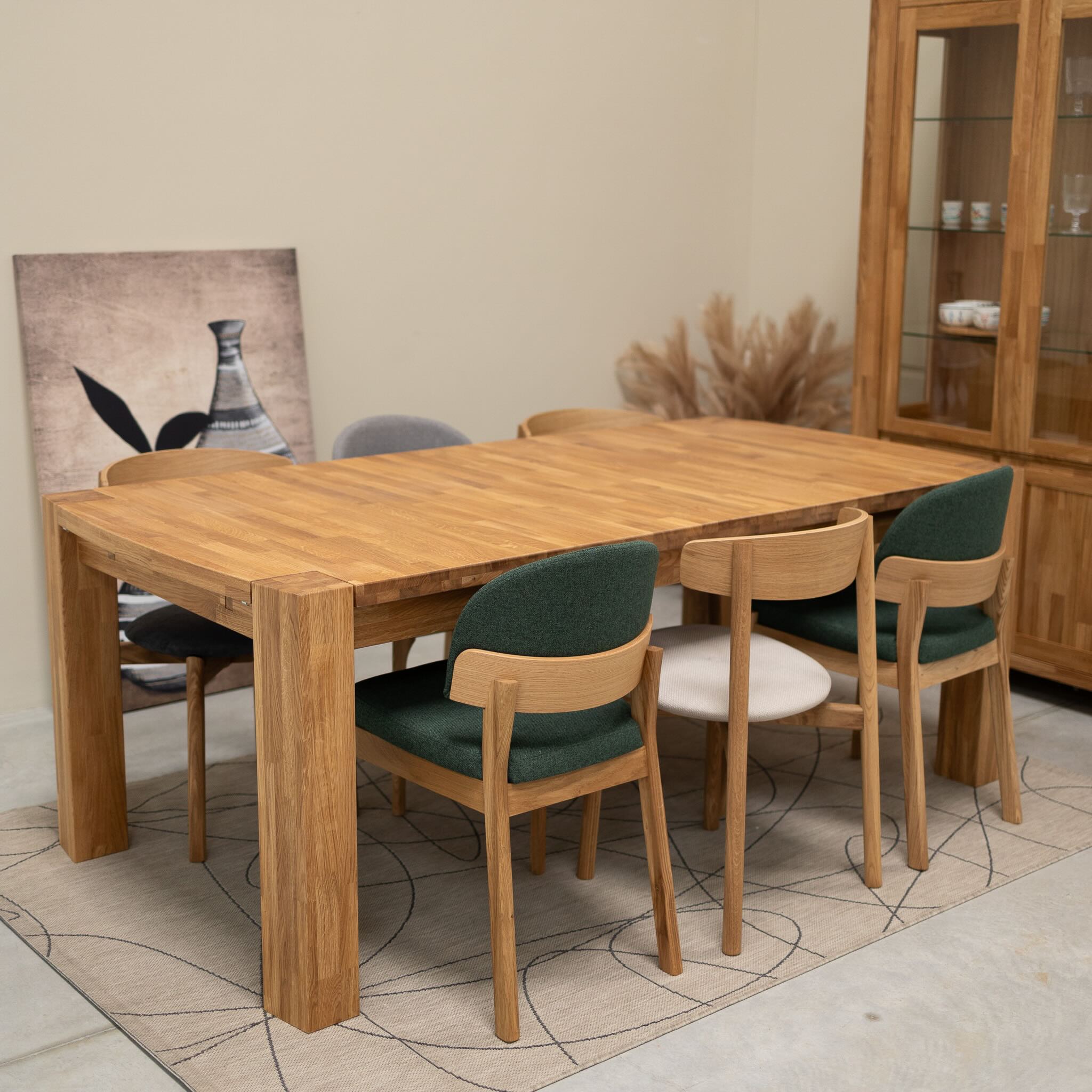 Table à manger extensible en chêne massif Balder